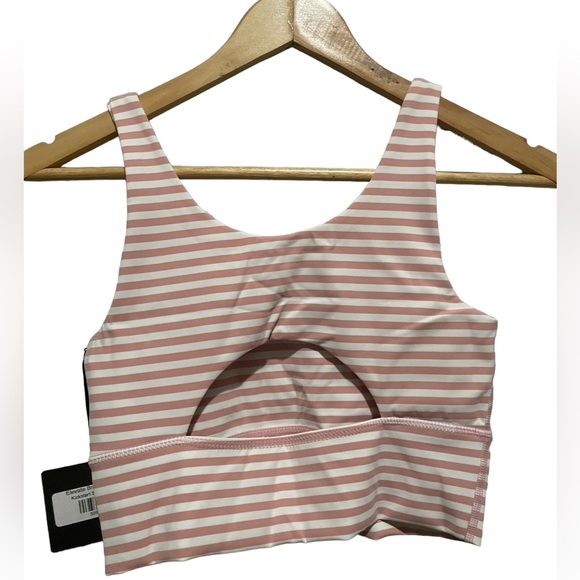 DYI dusty pink white stripes size S Kickstart stripe rose half moon cutout back - Picture 2 of 5